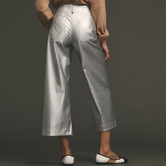 NWT! The Colette Cropped Metallic Vegan Leather Pants!🩶 - Picture 3 of 4